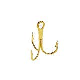 Load image into Gallery viewer, Treble Hooks Size #16, Gold Color, 50 Pcs, Sharp Finish