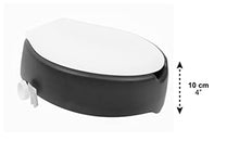 Load image into Gallery viewer, KMINA 4 Inch Soft Raised Toilet Seat with Lid, 300 lb Capacity, Fits Round & Compact Elongated Bowls up to 15" Wide, Tool-Free Clamp-On Riser, Black