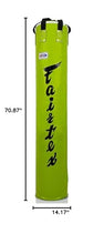 Load image into Gallery viewer, Fairtex HB6 6 Ft. Banana Bag Punching Bag for Muay Thai, Boxing, Kickboxing, MMA (HB6 Green Unfilled) - 14.17" W x 70.87" H