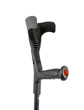 Load image into Gallery viewer, PEPE Mobility Folding Crutch for Adults (x1 Unit), Open Cuff, Adjustable Height, Black