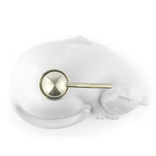 Load image into Gallery viewer, NEWHENGS Cat Shape Soap/Lotion/Hand Sanitizer Stainless Steel Pump Dispenser Gifts for Cat Lovers, Refillable for Cute Kitchen and Bathroom Accessories (Matt White)