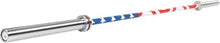 Load image into Gallery viewer, Fitvids 7ft Olympic Barbell 45LBS for Weightlifting and Powerlifting, 2 Inch Strength Training Bar with Needle Bearings- Flag