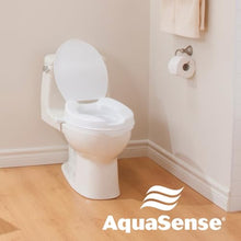 Load image into Gallery viewer, AquaSense Raised Toilet Seat with Lid, White, 2.5 Inches