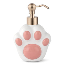 Load image into Gallery viewer, NEWHENGS Paw Shape Soap/Lotion/Hand Sanitizer Metal Pump Dispenser Funny Gifts, Refillable for Cute Kitchen and Bathroom Accessories (Matt White)