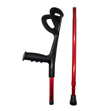 Load image into Gallery viewer, Lightweight Foldable Forearm Crutch, Aluminum Walking Stick,Height Adjustable, Ergonomic Handle with Comfortable Grip 2ZG-02BM (Red)