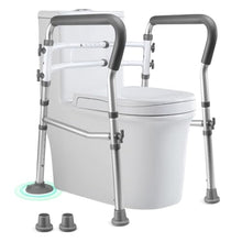 Load image into Gallery viewer, Toilet Safety Rails for Seniors, Adjustable Toilet Safety Frame Handles Fits Most Toilets, Gifts for Handicap and Disabled Seniors Elderly, Foldable, Safe Weight Capacity of 330 lbs(150KG)