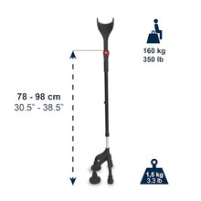 Load image into Gallery viewer, KMINA Quad Crutch for Women and Men (Sturdy 3.3 lbs), 4 Prong Forearm Crutches for Stability and Support