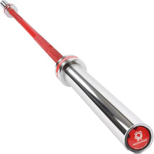 Load image into Gallery viewer, RICHUANG 7ft Olympic Barbell, Weightlifting Barbell 28mm 45lb - (Silver-Red-500LBS)