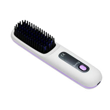 Load image into Gallery viewer, Portable Cordless Hair Straightening Brush – Anti-Scald Rounded Teeth, 3 Heat Levels (320°F/356°F/392°F) with LCD Screen, USB Rechargeable Hot Comb for Travel & Daily Touch-Ups