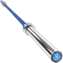 Load image into Gallery viewer, RICHUANG 7ft Olympic Barbell, Weightlifting 28mm 45lb - 500/700/1000lbs Capacity (Silver-Blue-500LBS)
