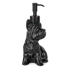Load image into Gallery viewer, NEWHENGS Yorkshire Terrier Shaped Soap/Lotion/Hand Sanitizer Dog Lover Stainless Steel Pump Dispenser for Dog Gifts, Refillable for Kitchen and Bathroom(Black)