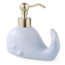 Load image into Gallery viewer, NEWHENGS Cute Whale Shape Soap/Hand Sanitizer Metal Pump Dispenser, Refillable for Bathroom Accessories, Gifts for Kids (Matt Blue)