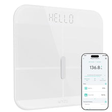 Load image into Gallery viewer, Wyze Smart Scale X - Digital Bathroom Scale for Body Weight, BMI, Body Fat, Muscle Mass, Heart Rate Monitor | ITO Glass & LED Backlight | Batteries Included, 400 lbs (White)