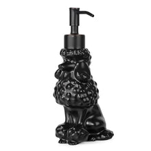 Load image into Gallery viewer, NEWHENGS Poodle Shaped Soap/Lotion/Hand Sanitizer Ceramic Dog Lover Stainless Steel Pump Dispenser for Dog Mom Gifts, Refillable for Kitchen and Bathroom (Black)