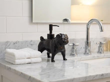 Load image into Gallery viewer, NEWHENGS Pug Dog Shaped Ceramic Pump Soap Dispenser,Dog Lover Gifts,Black