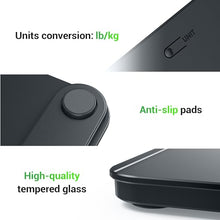 Load image into Gallery viewer, Ovutek Bathroom Scale for Body Weight, Highly Accurate Digital Weighing Machine for People, Upgraded Batteries Included, Compact Size, LED Display, Physician Scale with Sturdy Tempered Glass, 400lb