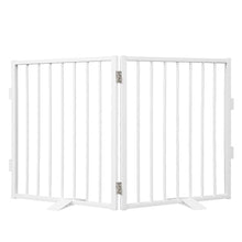 Load image into Gallery viewer, Snagle Paw Full Metal Freestanding Dog Gate,Indoor Dog Gate with Floor Protect Support Feet, 40x24 Inches Foldable Dogs Barrier for Stairs, Hallways and Doorways (24'' H 2 Panel, White