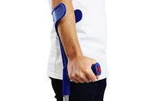 Load image into Gallery viewer, PEPE Mobility Forearm Crutches for Adults (x2 Units) Open Cuff, Adjustable Height, Aluminium, Made in Europe Blue