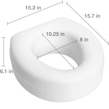 Load image into Gallery viewer, HealthSmart Enhanced Comfort 5" Raised (Round) Toilet Seat Risers for Seniors 5 Slip Resistant Pads