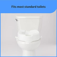 Load image into Gallery viewer, Medline Raised Toilet Seat with Secure Side Locks, 4" Elevation - 250 lbs. Capacity, for Seniors, Elderly, Independent Adults and Disabled Adults - 1 Ct.