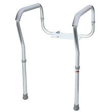 Load image into Gallery viewer, Carex Toilet Safety Rails, Adjustable and Detachable Toilet Safety Frame with Handles for Elderly, Handicap, or Disabled, Heavy-Duty Non-Slip Bathroom Grab Bar, with Padded Handles and Aluminum Frame