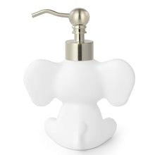 Load image into Gallery viewer, NEWHENGS Cute Elephant Shape Soap/Hand Sanitizer Metal Pump Dispenser, Refillable for Bathroom Accessories, Gifts for Kids (Matt White)