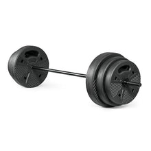 Load image into Gallery viewer, CAP Threaded Barbell Set with 100 LB Cement Grip Plates | 47" Threaded Bar, 25LB / 15LB / 10LB Grip Plates, Star Collars, Home Gym Weight Set for Strength Training