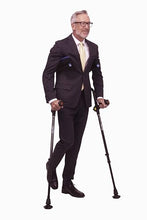 Load image into Gallery viewer, Ergobaum Dual Underarm Crutches for Adults (1 Pair-2 Units) NSN Military Certified, Triple Shock Absorption