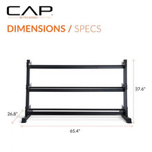 Load image into Gallery viewer, CAP Barbell 1200 LB Dumbbell Set with 3-Tier Rack, Rubber Hex Weights