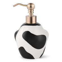Load image into Gallery viewer, NEWHENGS Paw Shape Soap/Lotion/Hand Sanitizer Metal Pump Dispenser Funny Gifts, Refillable for Cute Kitchen and Bathroom Accessories (Black/White)