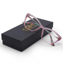 Load image into Gallery viewer, DOERAYMI Crystal Pink Blue Light Glasses for Woman: Rose Gold Hinges, Feather-Light Reading Glasses for Working & Streaming