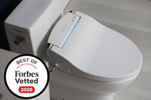 Load image into Gallery viewer, ALPHA BIDET JX2 Elongated Bidet Toilet Seat, White, Endless Warm Water, *NEW* Bowl Mist, LED Light, Quiet Operation, Wireless Remote, Stainless Steel Nozzle, Sittable Lid, 3 Year Warranty