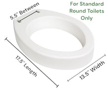 Load image into Gallery viewer, Essential Medical Supply Standard Bowl Round Toilet Seat Riser with 3.5" Rise - 17.5" x 13.5" x 3.5", Elevating and Raising Toilet Seat for Seniors, Adults and The Elderly with 300lb Weight Capacity