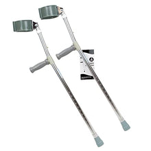 Load image into Gallery viewer, Dynarex Forearm Crutches, Push-Button Height Adjustment, Comfortable Hand Grips, 1 Pair (Youth)