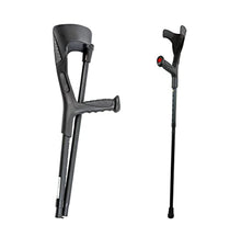 Load image into Gallery viewer, PEPE Mobility Folding Crutches for Adults (x2 Units), Open Cuff, Adjustable Height, Black