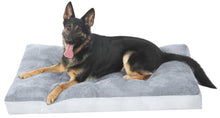 Load image into Gallery viewer, NUPIDA Washable Dog Bed for Large Sized Dog, Crate Bed Plush Pet Kennel Pad with Non-Slip Bottom, Pet Sleeping Mat, 35x23 Inch, Light Gray