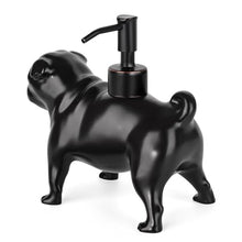 Load image into Gallery viewer, NEWHENGS Pug Dog Shaped Ceramic Pump Soap Dispenser,Dog Lover Gifts,Black