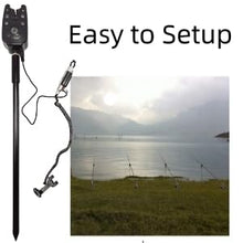 Load image into Gallery viewer, LSOSVSEU Fishing Bite Alarm & Bankstick Set - Includes 3 LED Alarms, 3 Swinger Indicators, 3 Telescopic Rod Holders & Waterproof Carry Bag for Carp Fishing Gear