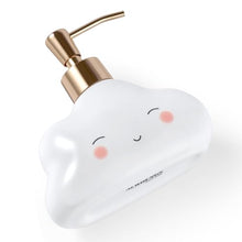 Load image into Gallery viewer, NEWHENGS Cute Cloud Shape Soap/Hand Sanitizer Metal Pump Dispenser, Refillable for Bathroom Accessories, Gifts for Kids (White)