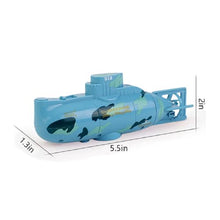 Load image into Gallery viewer, Tsiodot Mini RC Submarine Waterproof Remote Control Boat Underwater Diving Fish Tank Toy(Blue)