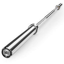 Load image into Gallery viewer, LIONSCOOL 7ft Olympic Barbell (Silver Chrome, 1500LBS, No Center Knurl)