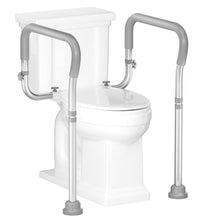 Load image into Gallery viewer, HOMLAND Toilet Safety Rail for Seniors with Adjustable Height & Width, Toilet Safety Frame with Handles, 350LB Toilet Support Rail for Handicap and Disabled, Grey