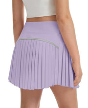 Load image into Gallery viewer, DOCUMO Pleated Skirts for Girls with Pocket Shorts Girls Athletic Golf Tennis Skorts Hight Waisted Skirts for Running Casual (Purple, X-Small)
