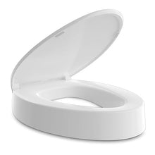 Load image into Gallery viewer, Elevated toilet seat, Heavy Duty, Never Loosen, Raised toilet seat elongated bowl, White(18.5”)