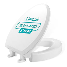 Load image into Gallery viewer, LimLuc Elongated Toilet Seat Risers for Seniors, 2.5 Inch Elevated Toilet Seat with Slow Close, Non-Slip Raised Toilet Seat, 18.5" Fit for Elongated Toilet, White