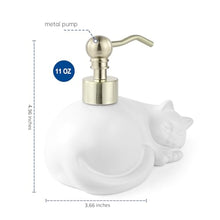 Load image into Gallery viewer, NEWHENGS Cat Shape Soap/Lotion/Hand Sanitizer Stainless Steel Pump Dispenser Gifts for Cat Lovers, Refillable for Cute Kitchen and Bathroom Accessories (Matt White)