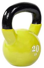 Load image into Gallery viewer, Fitvids All-Purpose Color Vinyl Coated Kettlebell, 5-50 Pounds, Yellow