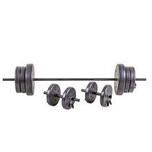 Load image into Gallery viewer, US Weight 105 Pound Barbell Weight Set , Adjustable with Two Dumbbell Bars and Full 6 Ft Bar, Black