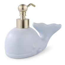 Load image into Gallery viewer, NEWHENGS Cute Whale Shape Soap/Hand Sanitizer Metal Pump Dispenser, Refillable for Bathroom Accessories, Gifts for Kids (Matt Blue)
