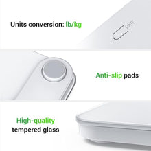 Load image into Gallery viewer, Ovutek Bathroom Scale for Body Weight, Highly Accurate Digital Weighing Machine for People, Upgraded Batteries Included, Compact Size, LED Display, Physician Scale with Sturdy Tempered Glass, 400lb